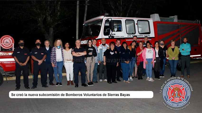 Se creó la nueva subcomisión de Bomberos Voluntarios de Sierras Bayas