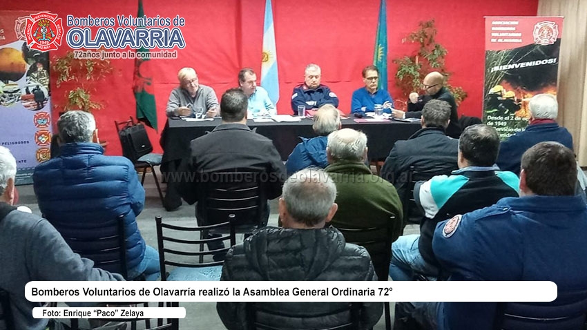 Bomberos Voluntarios de Olavarría realizó la Asamblea General Ordinaria 72°