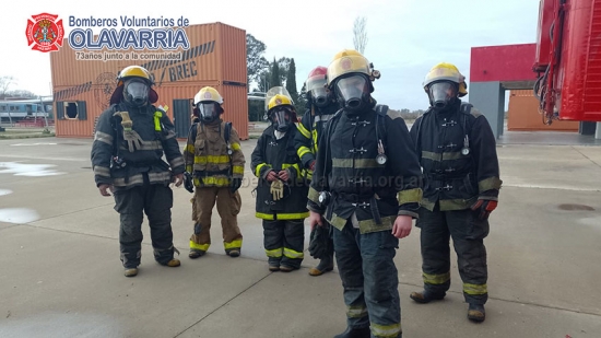 Bomberos de Olavarría participó de un entrenamiento con Equipos de Respiración Autónoma