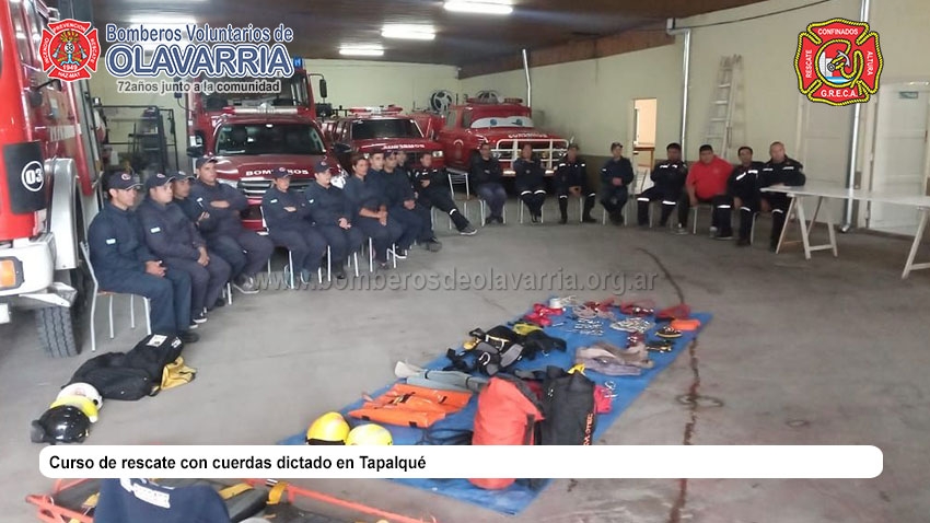 Curso de rescate con cuerdas dictado en Tapalqué