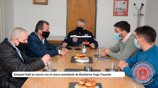 Ezequiel Galli se reunió con el nuevo presidente de Bomberos Hugo Fayanás