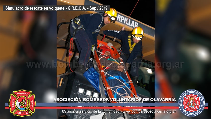 Simulacro de rescate en volquetes en Cantera Piatti