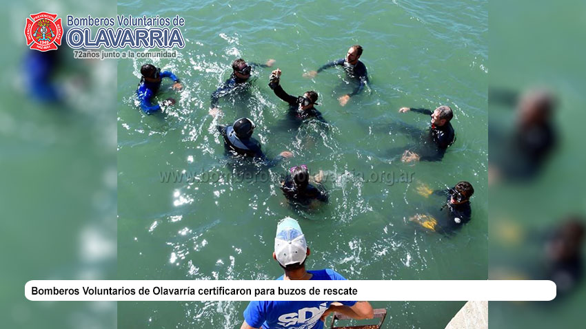 Bomberos Voluntarios de Olavarría certificaron para buzos de rescate