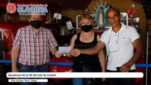 Ganadores del mes de octubre de la rifa de Bomberos de Olavarría 2021