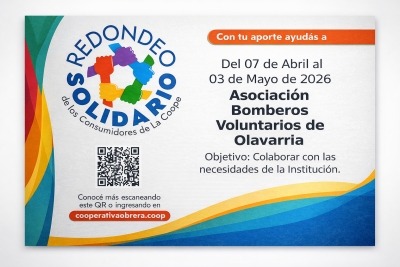 El redondeo solidario de la Cooperativa Obrera vuelve a acompañar a Bomberos
