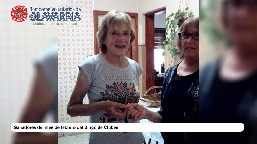 Ganadores del mes de febrero del Bingo de Clubes