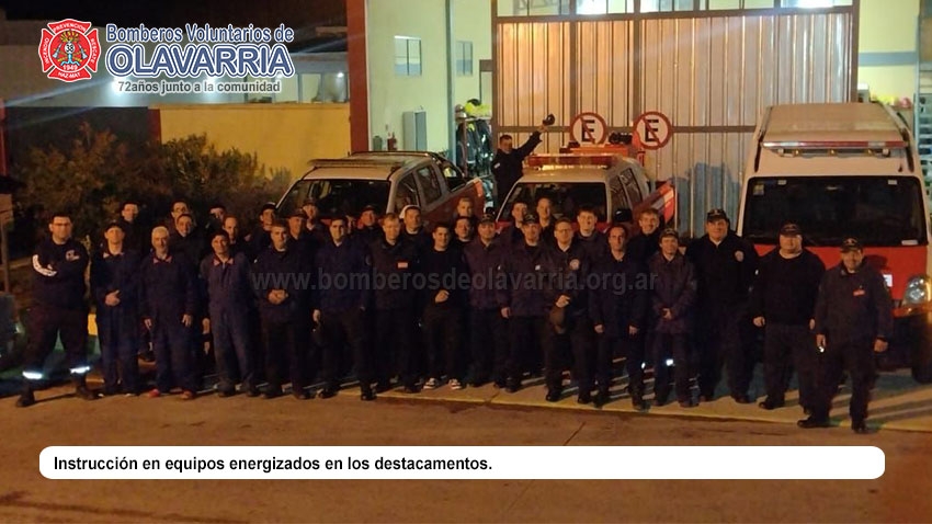 Capacitaciones en equipos energizados en los destacamentos de Bomberos Olavarría