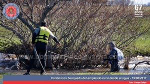 Continúa la búsqueda del empleado rural desde el agua
