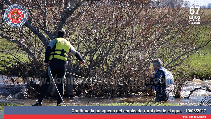 Continúa la búsqueda del empleado rural desde el agua