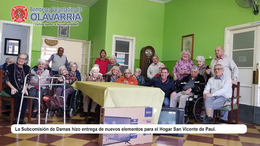 La Subcomisión de Damas de Bomberos Olavarría donó nuevos elementos al Hogar San Vicente de Paul