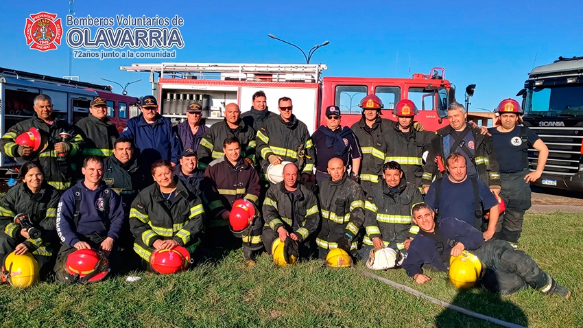 Bomberos de Olavarría realizaron prácticas con líneas y de ataque a incendios