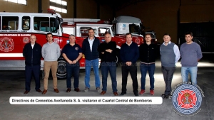 Directivos de Cementos Avellaneda S. A. visitaron el Cuartel Central de Bomberos